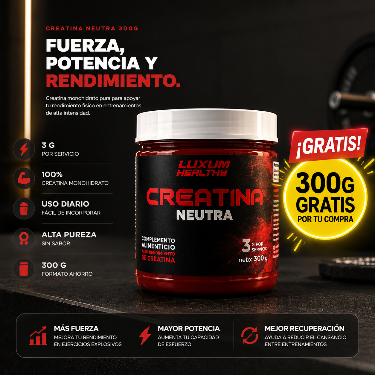 Proteina Whey + CREATINA GRATIS